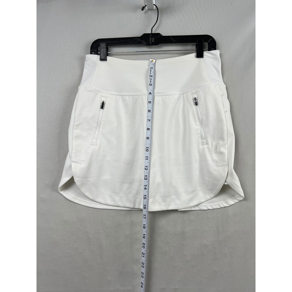 Athleta Fairway Golf Skort Women Size M White 16" Built-in Shorts Zipper Pockets - Picture 6 of 11